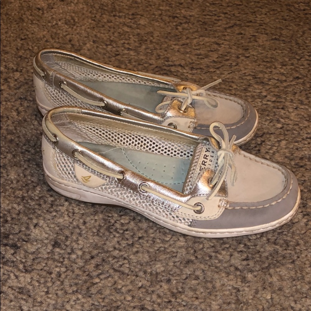 Sperry Gray & White Top-Siders